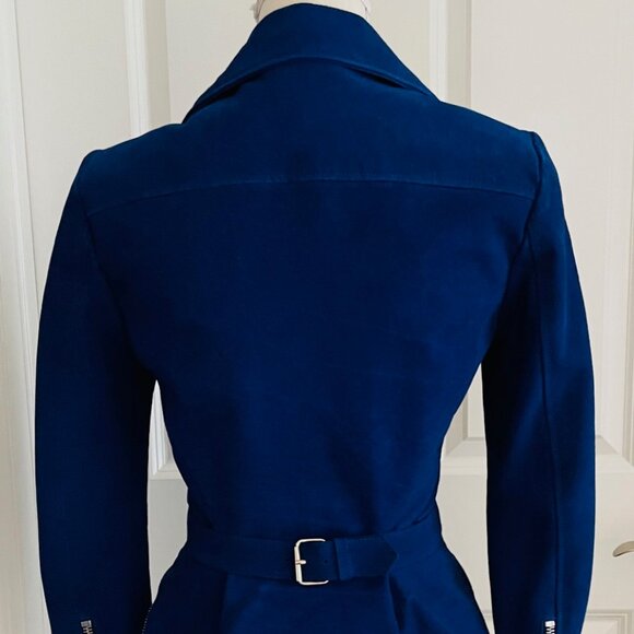 ALEXANDER MCQUEEN COBALT NUBUCK LEATHER MOTO JACKET - SIZE 40 IT - PRISTINE - Picture 12 of 13